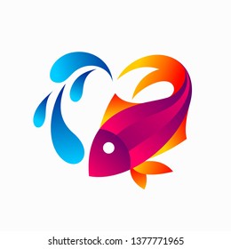 Fish Lover vector logo