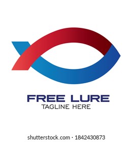 Fish Lure in modern logo with gradient color, perfect for fishing quipment shop and brand logo 