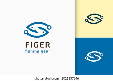 Fish or lure pictorial logo in simple and modern shape