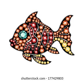 Fish made of colored gems