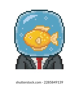 Carácter de pez, meme de arte píxel