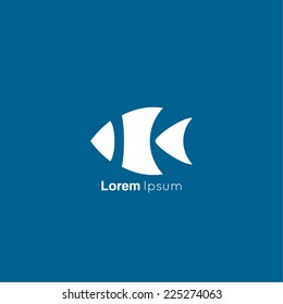 Fish, marine symbol fishing industry. vector logo icon