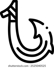 Icono del mercado de pescado. Diseño De Estilo Lineal Delgado Aislado Sobre Fondo Blanco