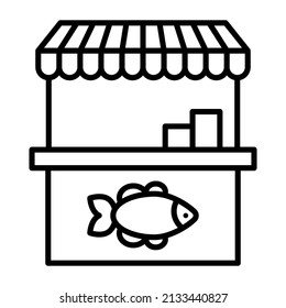 Fish Market icon vector image. Can also be used for web apps, mobile apps and print media.