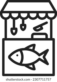 Fish Market icon vector image. Suitable for mobile application web application and print media.