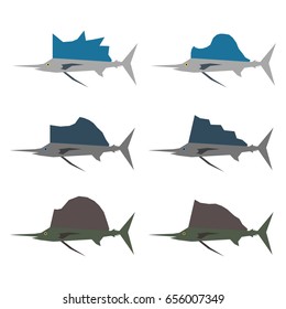 Fish marlin (sailfish). Vector illustration.