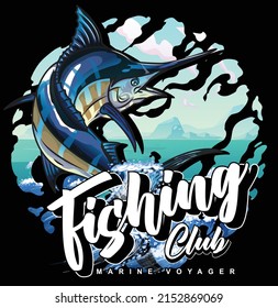 fish marlin sea ocean fishing water vector nature illustration 
blue sport animal big catch design sailfish  swordfish    
background fisherman 