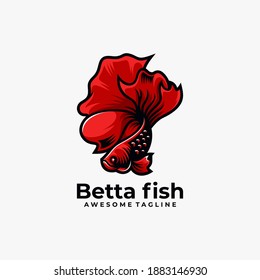 Ilustración vectorial del logotipo de la mascota de peces
