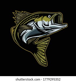 Fish Mascot Logo Vector for fishing team/clun, t shirt illustration