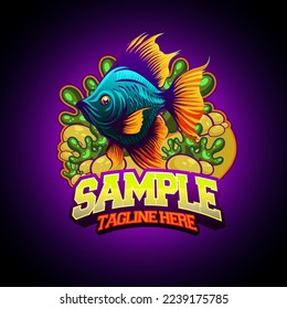 fish mascot vector illustration template