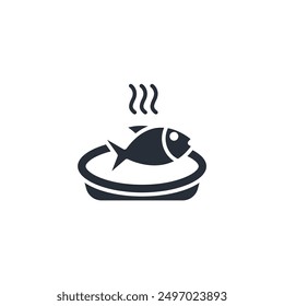 fish meal icon. vector.Editable stroke.linear style sign for use web design,logo.Symbol illustration