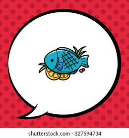 fish meat doodle, speech bubble