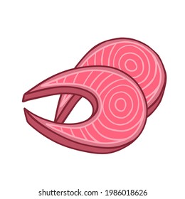 fish meat food illustration, can be used to describe the shape or appearance of fish meat, children's learning, fish taste, healthy food