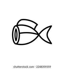 Fischfleisch-Symbol, Vektorgrafik-Design-Vorlage auf weißem Hintergrund