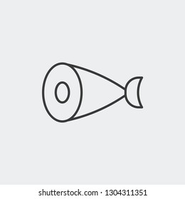 Fish, meat modern clear flat outline vector icon