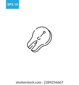 Fish meat outline icon Vector illustration
