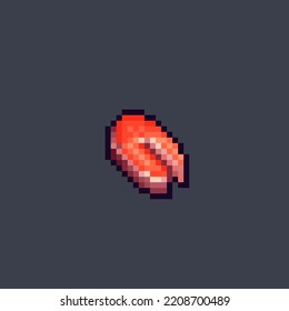 fish meat in pixel art style