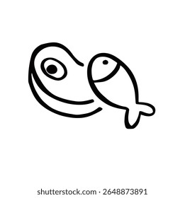 fish and meat symbol simple monochrome vector