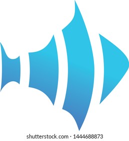 Fish media logo, flat icon vector design. Great for mobile app, web design, print materials, etc.