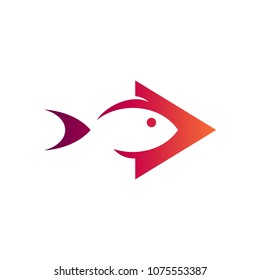 Fish Media Logo, Fish + Play Button Logo
