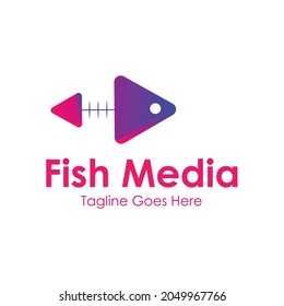 Fish Media Logo Template Design