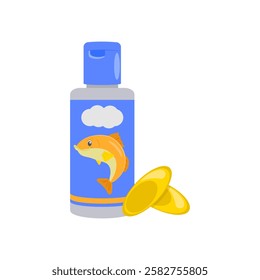 Fish Medicine, Medicine Flat Vector Illustration - Isolated