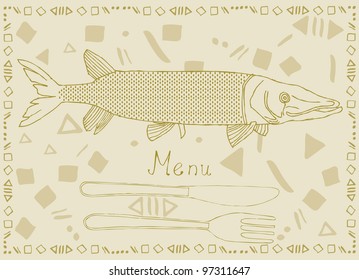 Fish menu card- Pike