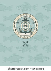 fish menu with the emblem of sail and anchor