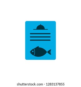 Fish menu icon colored symbol. Premium quality isolated cafe element in trendy style.