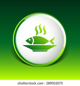 Fish menu icon logo seafood fork tuna vector.