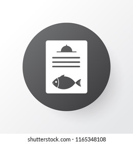 Fish menu icon symbol. Premium quality isolated cafe element in trendy style.