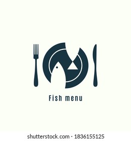 Fish Menu Logo Plate Fish On Stock Vector (Royalty Free) 1836155125 ...