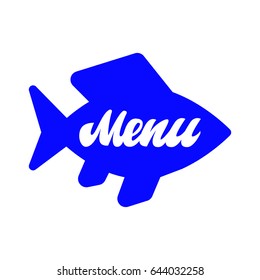 Fish menu. Premium handmade vector lettering and calligraphy phrase on caviar background. Vector illustration.