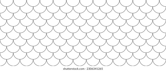 Fish, mermaid, dragon scales seamless pattern. Mermaid tail pattern. Fish and snake scale background. Abstract japanese geometric line water wave and roof tiles background. Vector illustration.