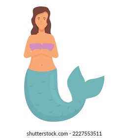 Fish mermaid icon cartoon vector. Sea fairy. Ocean fantasy