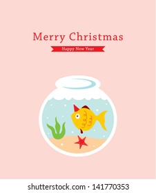 fish merry christmas greeting