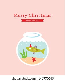 fish merry christmas greeting