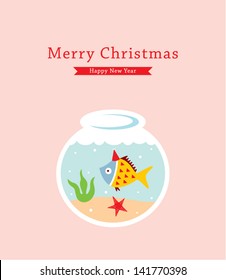 fish merry christmas greeting