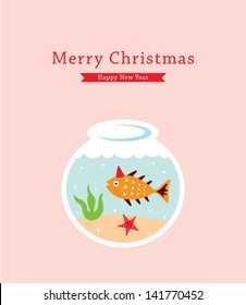 fish merry christmas greeting