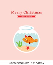 fish merry christmas greeting