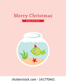 fish merry christmas greeting