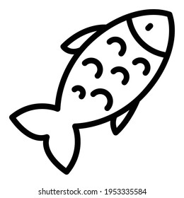 Icono de minerales de pescado. Esquema de los minerales de los peces icono vector para el diseño web aislado en fondo blanco