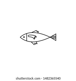 Fish minimal line icon vector