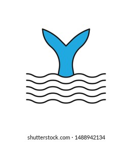 Fish minimal line icon vector