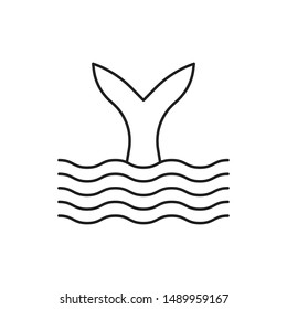 Fish minimal line icon vector