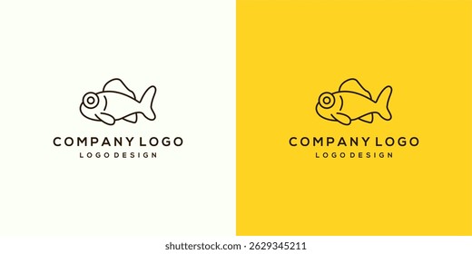 Fish Minimalist Logo for Company or Brand, colorful silhouette design type