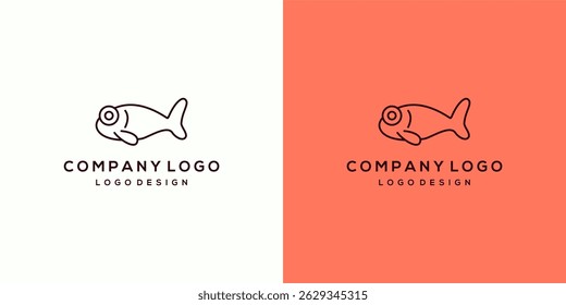 Fish Minimalist Logo for Company or Brand, colorful silhouette design type