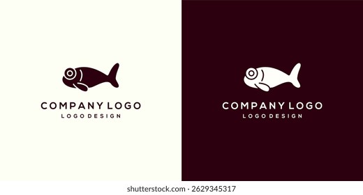 Fish Minimalist Logo for Company or Brand, colorful silhouette design type
