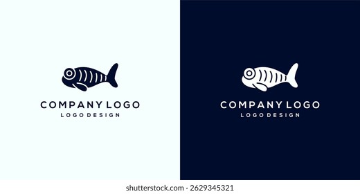 Fish Minimalist Logo for Company or Brand, colorful silhouette design type