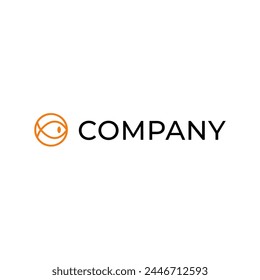Símbolo de la marca geométrica del logotipo simple de la naranja mínima moderna del pescado